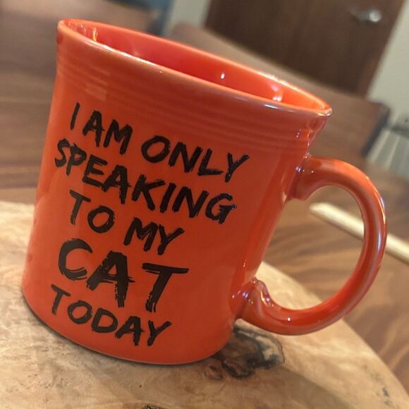 Rare Fiestaware Mug "I'm Only Speaking to My Cat Today" - Picture 1 of 7